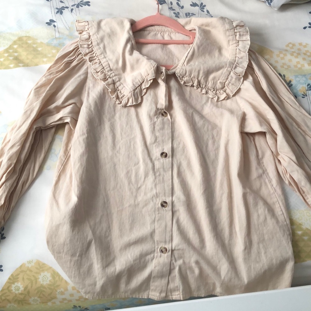 Creme-colored vintage lolita-style blouse